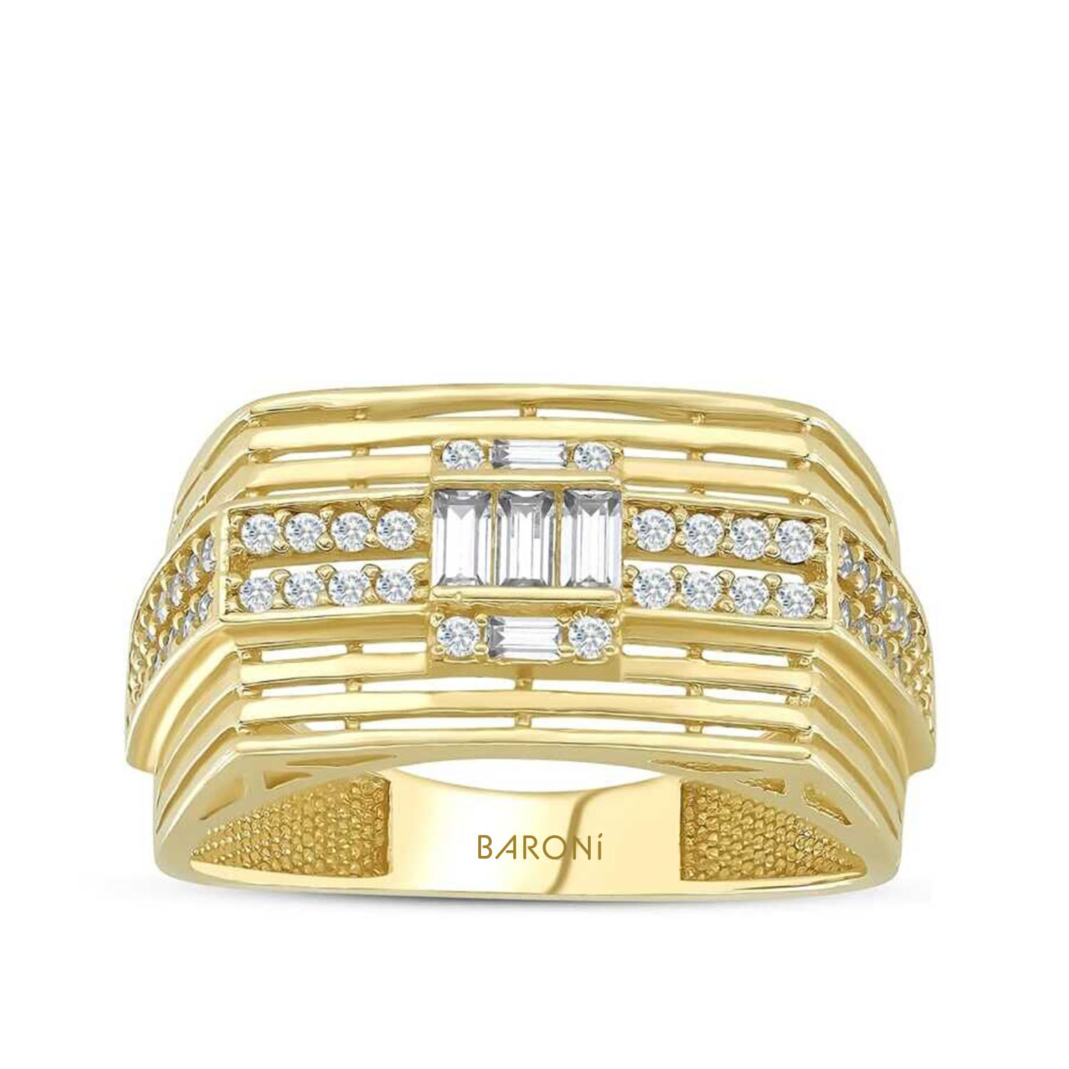 Altın Baget Yüzük - Baroni Diamond