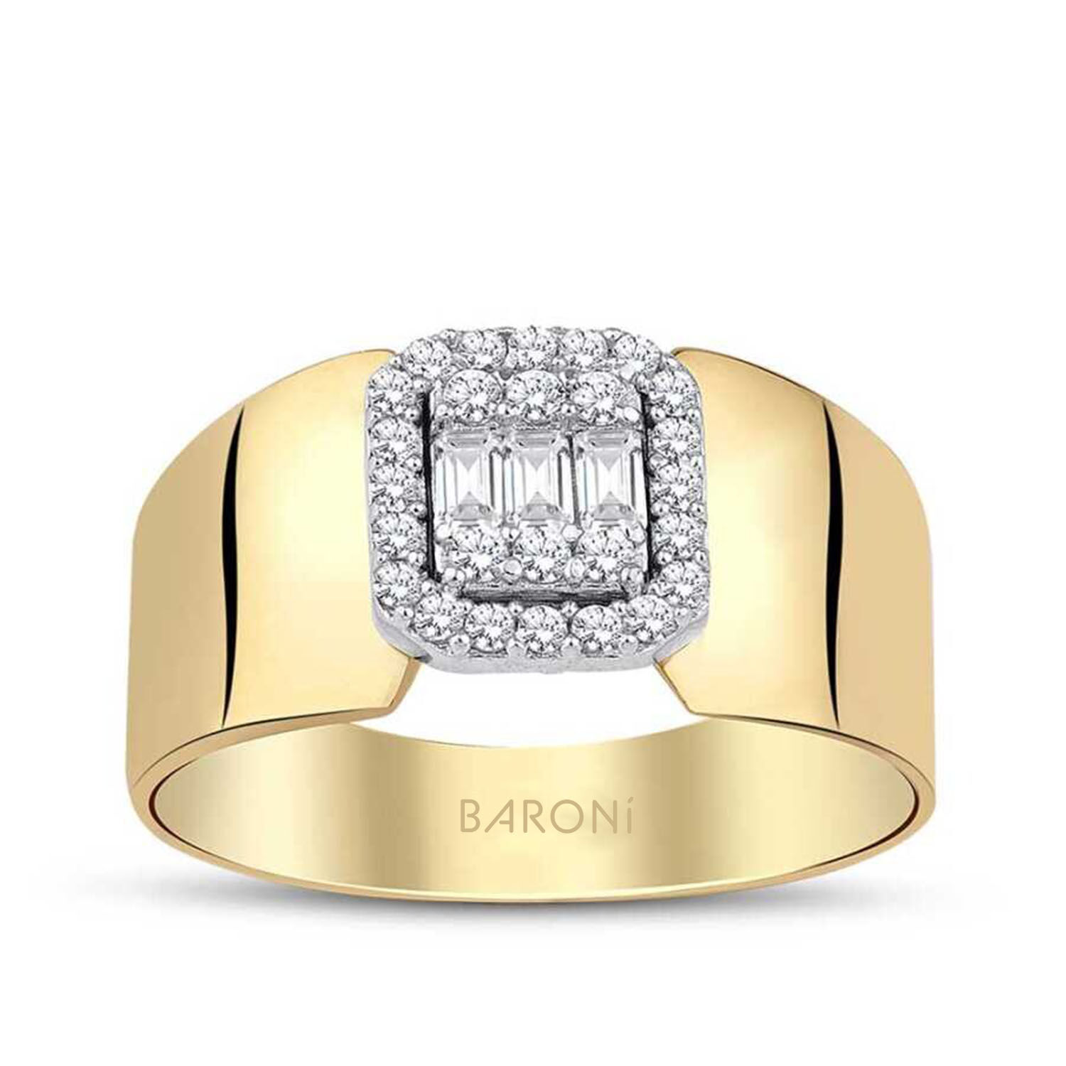 Altın Baget Yüzük - Baroni Diamond