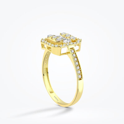 Altın Baget Yüzük - Baroni Diamond (1)