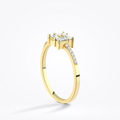 Altın Baget Yüzük - Baroni Diamond (1)