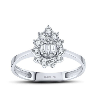 Altın Baget Yüzük - Baroni Diamond