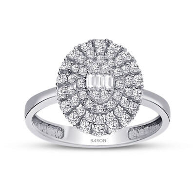 Altın Baget Yüzük - Baroni Diamond