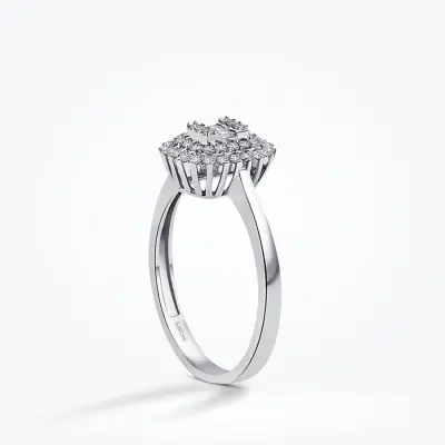 Altın Baget Yüzük - Baroni Diamond