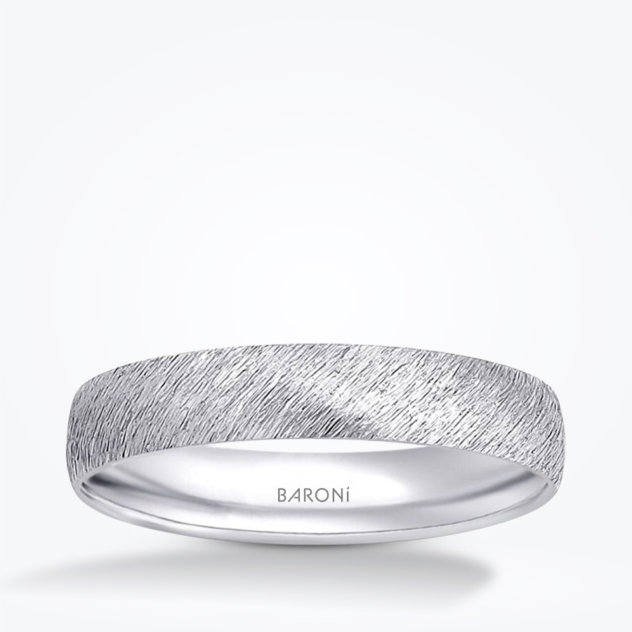 Altın Beyaz Dokulu Alyans - Baroni Diamond