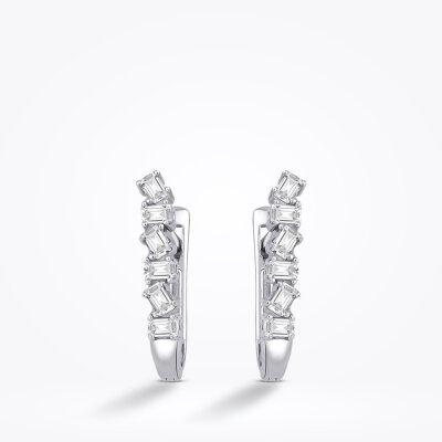 Altın Çapraz Baget Küpe - Baroni Diamond (1)