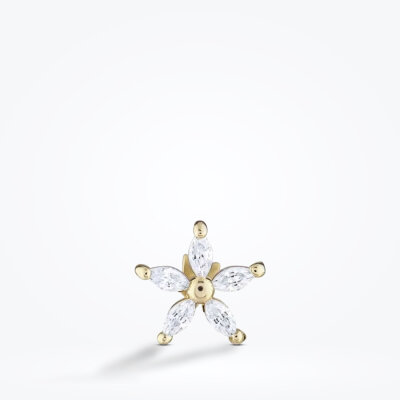 Altın Çiçek Tragus Kıkırdak Küpe - 1