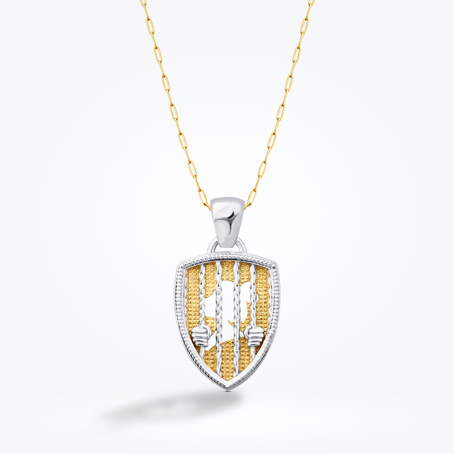 Altın Çift Taraflı Kafes Kolye - Baroni Diamond