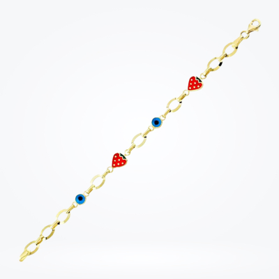 Altın Çilekli Çocuk Bileklik - 1