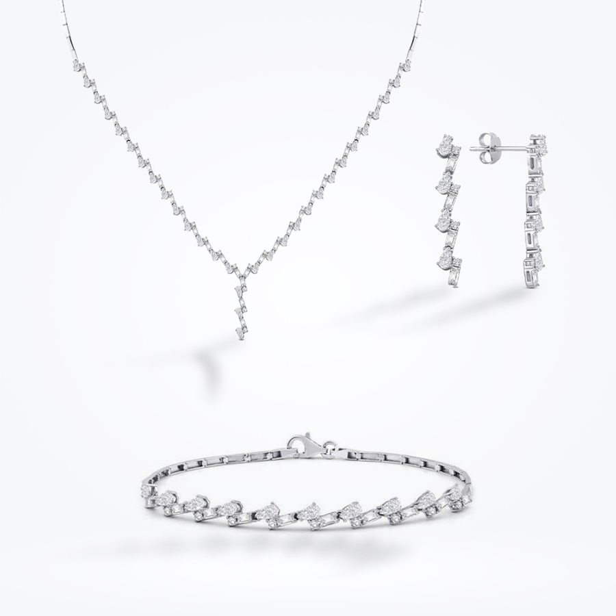 Altın Damla Baget Düğün Seti - Baroni Diamond