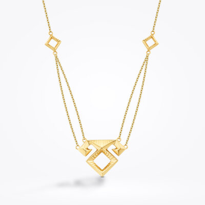 Altın Elibelinde Motifli Kolye - 2