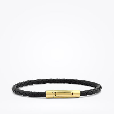 Altın Erkek Deri Bileklik - 1