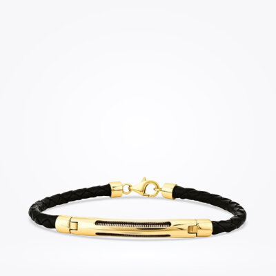 Altın Erkek Deri Bileklik - 1