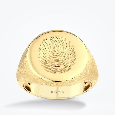 Altın Erkek Parmak İzi Yüzük - 1