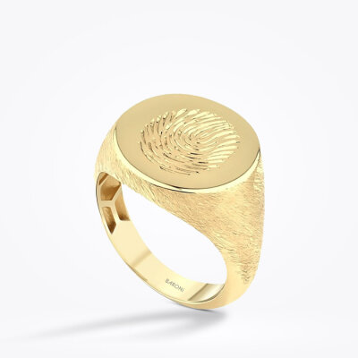 Altın Erkek Parmak İzi Yüzük - 2