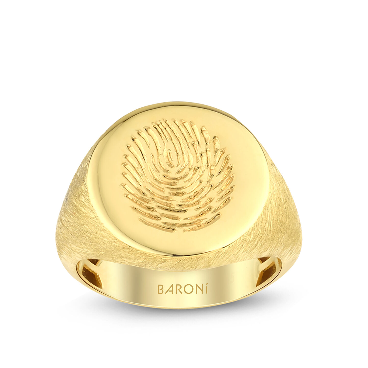 Altın Erkek Parmak İzi Yüzük - Baroni Diamond
