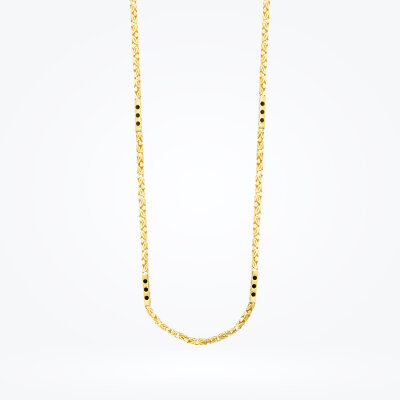 Altın Erkek Siyah Motifli Kral Zincir - 1