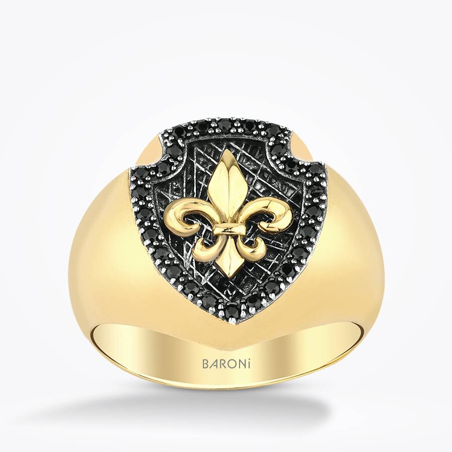 Altın Erkek Yüzük - Baroni Diamond
