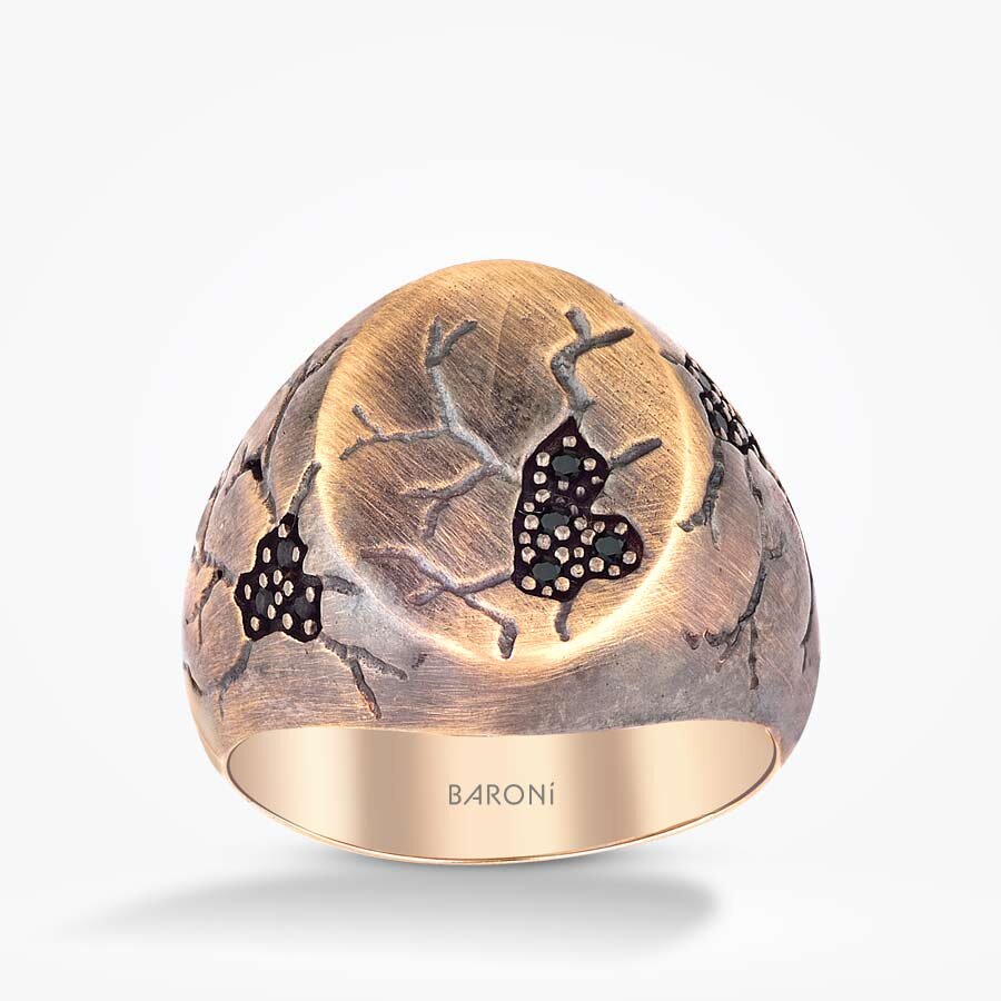 Altın Erkek Yüzük - Baroni Diamond