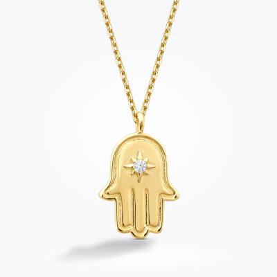 Altın Fatma Ana Eli Kolye - 2