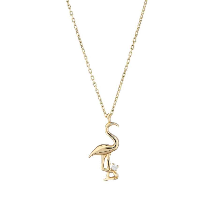 Altın Flamingo Kolye - Baroni Diamond
