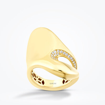 Altın Geometrik Trend Yüzük - 1