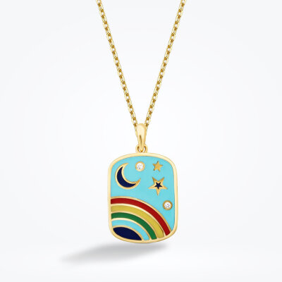 Altın Gökkuşağı Kolye - 1