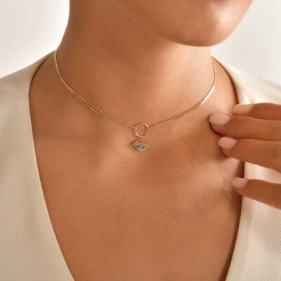 Altın Mavi Göz Choker - 3