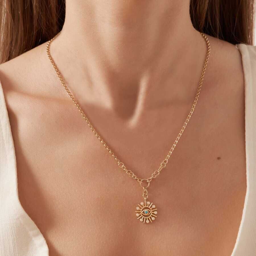 Altın Göz Trend Kolye - Baroni Diamond