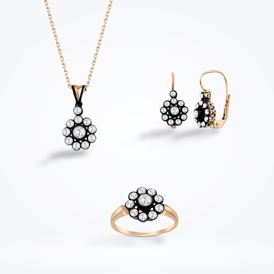 Altın Gül Set - Baroni Diamond