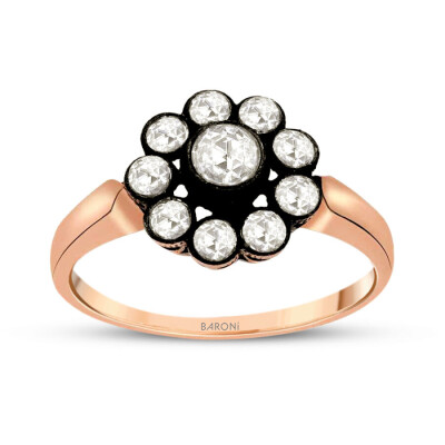 Altın Gül Yüzük - Baroni Diamond