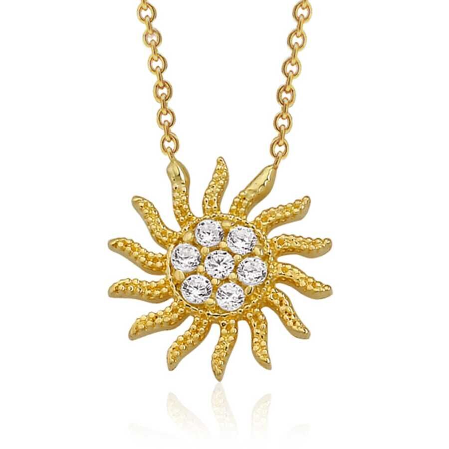 Altın Güneş Kolye - Baroni Diamond