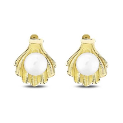 Altın İncili İstiridye Küpe - Baroni Diamond (1)