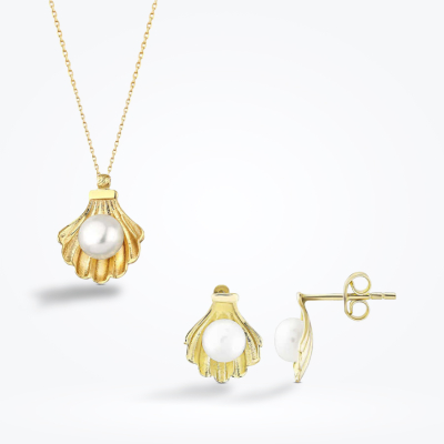 Altın İncili İstiridye Set - Baroni Diamond (1)