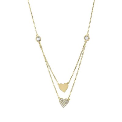 Altın Kalp İkili Kolye - 2