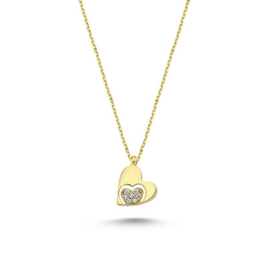 Altın Kalp Kolye - Baroni Diamond