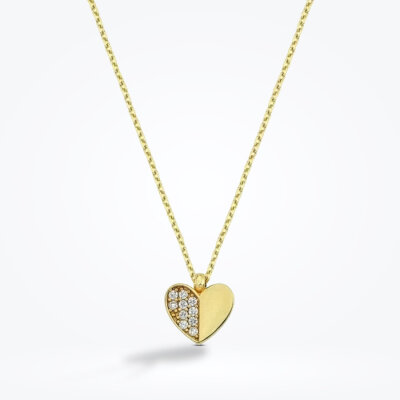 Altın Kalp Kolye - 1