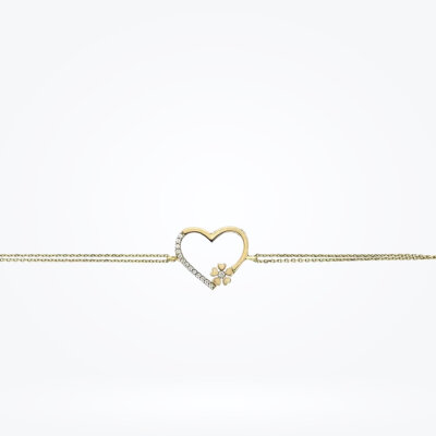 Altın Kalp Papatya Bileklik - Baroni Diamond (1)