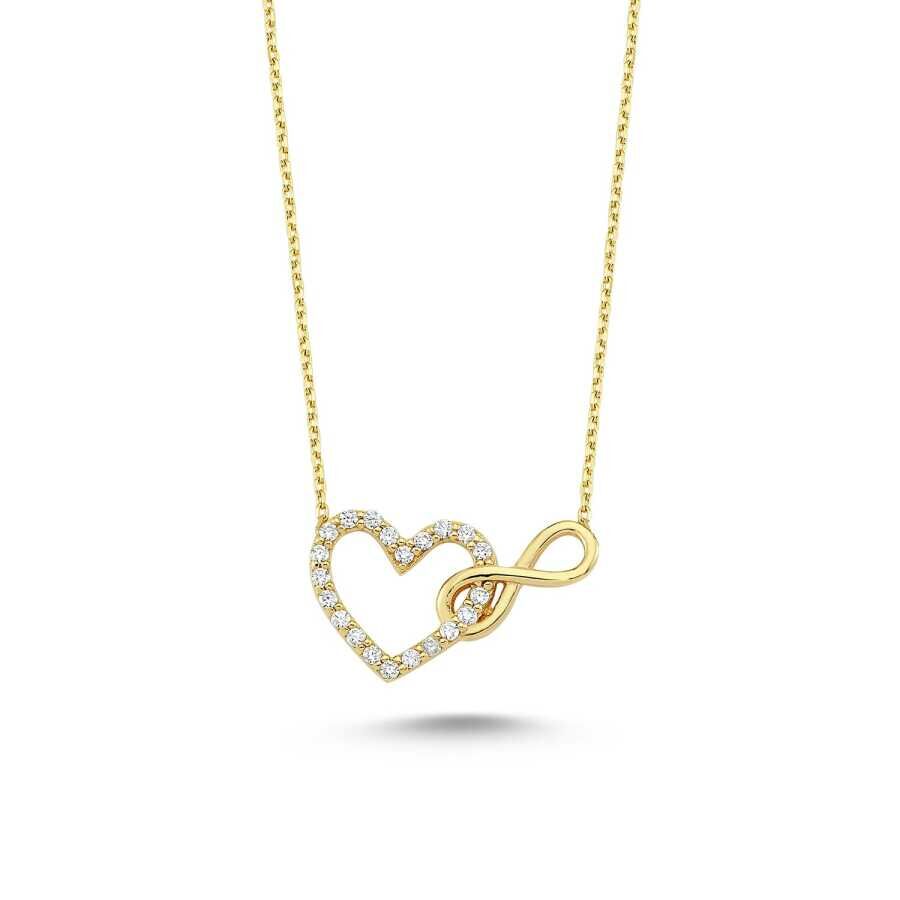 Altın Kalp Sonsuzlık Trend Kolye - Baroni Diamond