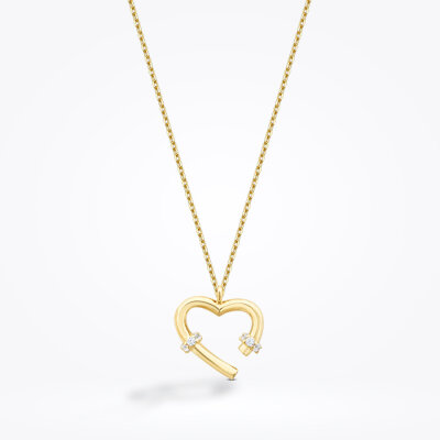 Altın Kalp Trend Kolye - 1