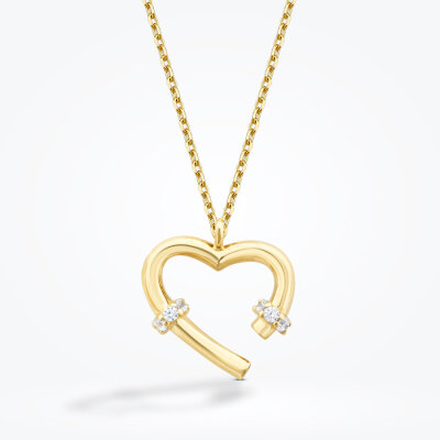 Altın Kalp Trend Kolye - 2