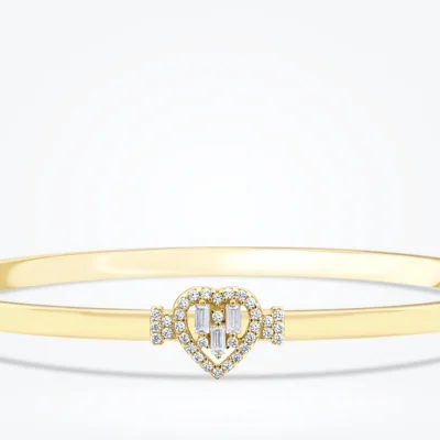 Altın Kalpli Baget Kelepçe - Baroni Diamond (1)