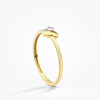 Altın Kalpli Trend Yüzük - Baroni Diamond (1)