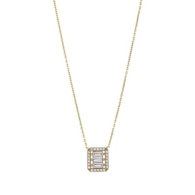 Altın Kare Baget Kolye - Baroni Diamond (1)