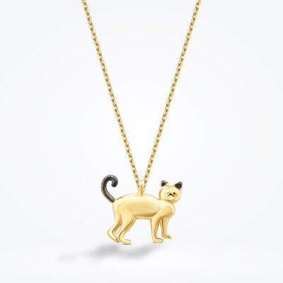 Altın Kedi Trend Kolye - 1