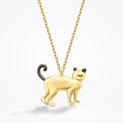 Altın Kedi Trend Kolye - 2