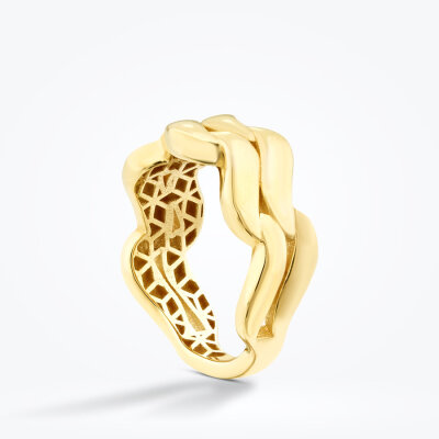 Altın Kıvrımlı Trend Yüzük - 2