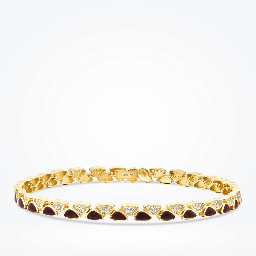 Altın Kızıl Kahve Mineli Taşlı Bileklik - 1