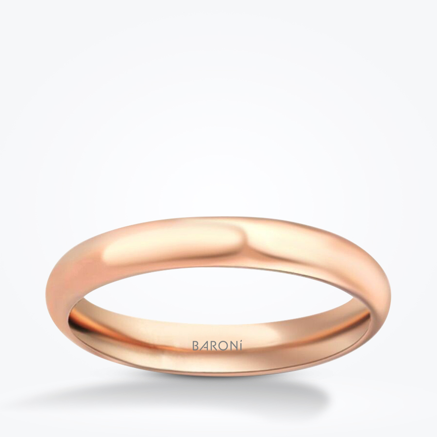 Altın Klasik Rose Alyans - Baroni Diamond