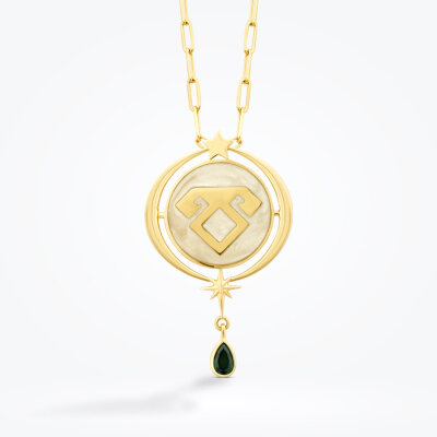 Altın Koçboynuzu Mineli Trend Kolye - 2