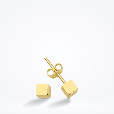 Altın Küp Minimal Küpe - 1